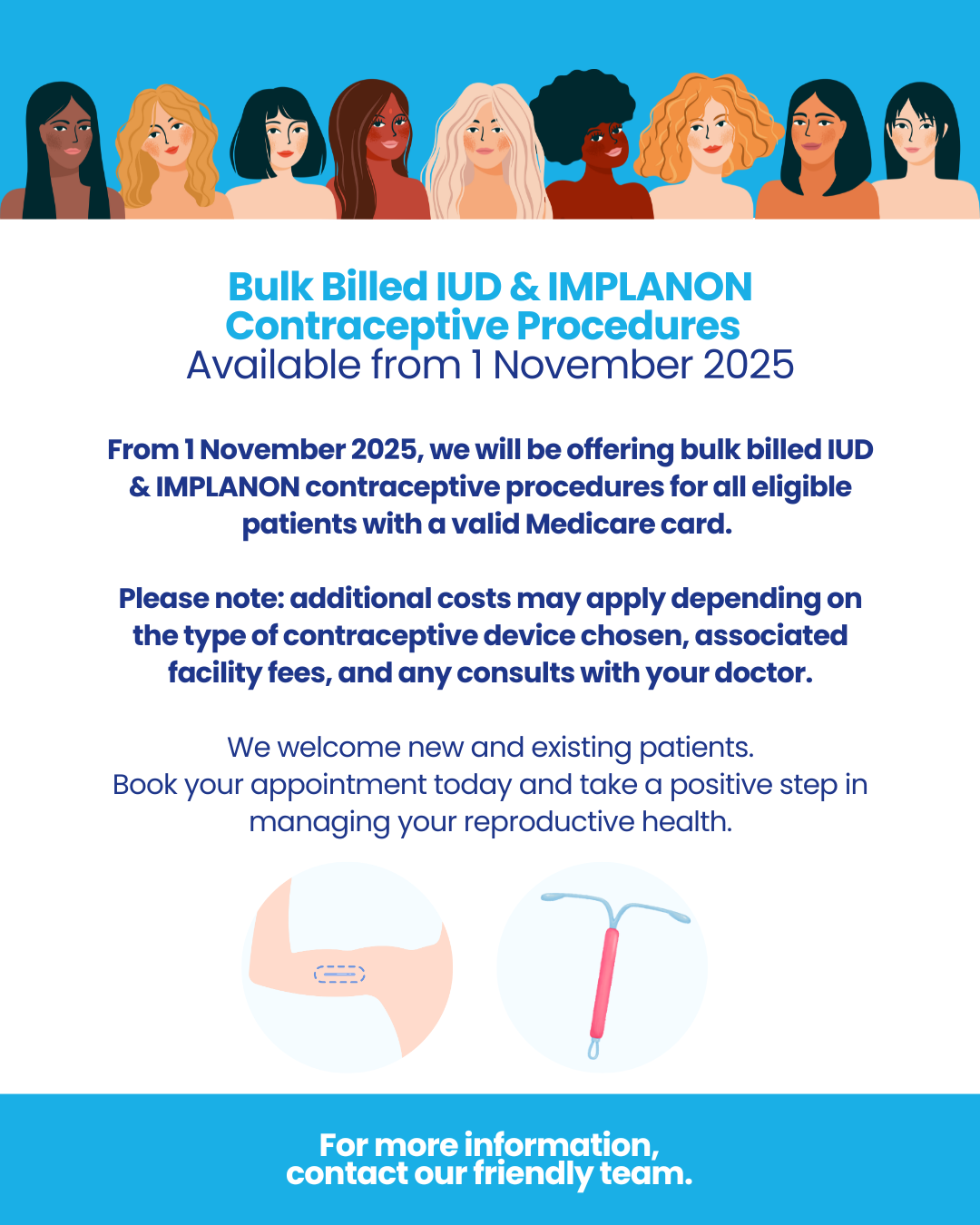 Bulk Billed Contraceptive Consults – Available from 1 November 2025 (Instagram Post (45))